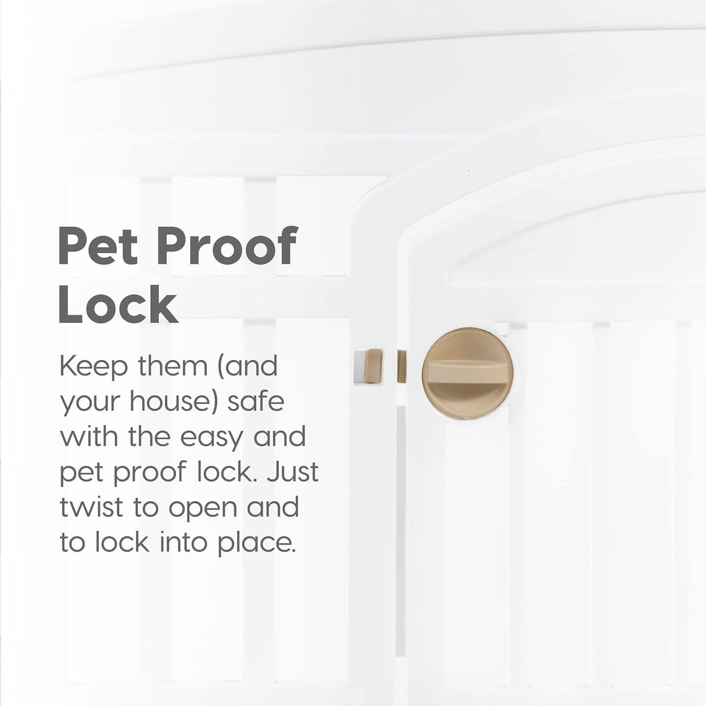 IRIS USA 24" 4-Panel Dog Playpen with Door, 35 x 35 x 24, Puppy Playpen, Dog Play Pen Indoors, Pet Fence, Puppies/Small Dogs, White