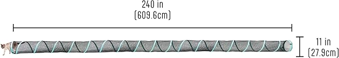 Kitty City Catio Outdoor 20' Cat Tunnel – 20‑Foot Cat‑Sized Play Tunnel, 11” Diameter, Modular Catio Connector for Cats & Small Pets