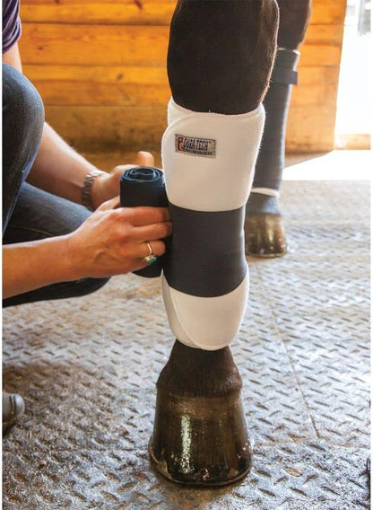 Dura-Tech Tekno-Dri No Bow Leg Wraps for Horses | Size 16" | Enhanced with Tekno-Dri | Sweat-Absorbing | Ideal for Stall Wrapping & Trailering | 30" Long | Sold in Pairs