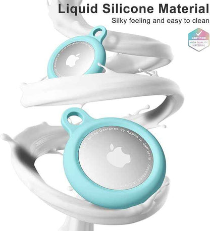 oakxco for Airtag Keychain Silicone, Airtag Holder with Key Ring, Air Tag Cover Cute Accessories for Kids, Luggage, Car Dog Collar, Car, Compatible with Apple Airtag Case Waterproof Tracker, Teal
