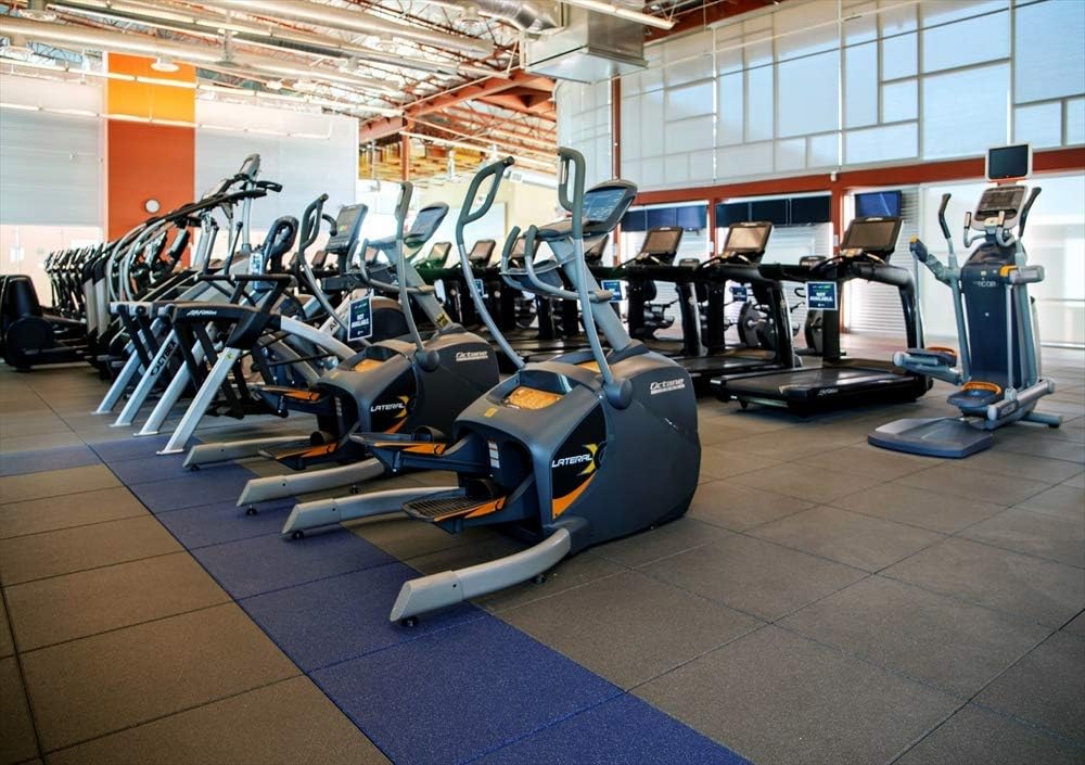 American Floor Mats - Extreme Rubber Gym Tiles - 1 Inch Thick Colorful Rubber Gym Tiles - Superior Shock and Sound Absorbing Tiles - 35% Orange/Grey/White 50 Tile Pack (Covers 200 Sq Ft)