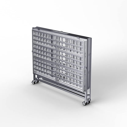 Collapsible Stainless Steel Dog Crate, 30" 37" 42" 48" Sizes, Lockable Wheel, with Tray, Stackable, Heavy Duty, Divider, Indoor and Outdoor (37in)