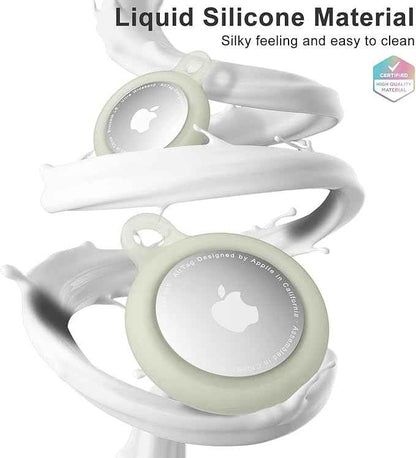 oakxco for Airtag Keychain Silicone, Airtag Holder with Key Ring, Air Tag Cover Cute Accessories for Kids, Luggage, Car Dog Collar, Car, Compatible with Apple Airtag Case, Glow in Dark Green