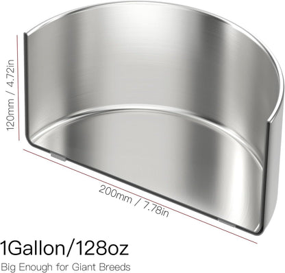 1Gallon Double Layer 304 Stainless Steel Dog Bowl - Insulated & Durable | Non-Slip Base | Easy to Clean | BPA-Free Safe Dog Water Bowl[128oz for Large Giant Breeds]