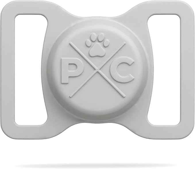 Pup Culture AirTag Dog Collar Holder - Extra-Durable, Lightweight, Protective Case for Tracking Your Pet Using Apple AirTag - Grey 1.5 Inch