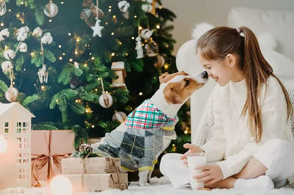 Lionet Paws Christmas Dog Bandana,Fabric Dogs Kerchief for Medium Large Dogs,Dog Cotton Triangle Bibs Scarf for Girl Boy