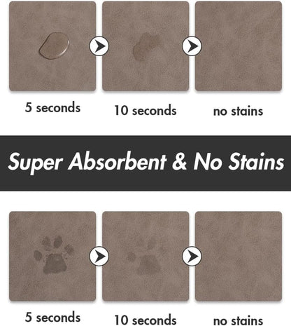 Absorbent Dog Food Mat-Dog Mat for Food and Water Bowl, Quick Dry Pet Food Mat, No Stains Dog Feeding mat, Dog Accessories Pet Supplies Mat-Dog Water Bowl Mat for Messy Drinkers