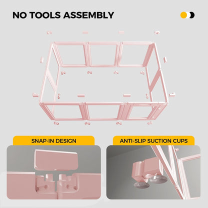 Clear Acrylic Plastic Dog Playpen - Clear Dog Play Pen - Easy Assemble Acrylic Dog Playpen - Puppy Playpen, Cat Playpen, Small Animal Playpen, Dog Play Pen Indoors (Pink-30.3" H, 8PCS)