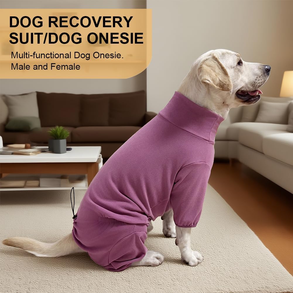 Dog Pyjamas PJS Sweater Clothes and Home Clothing Suitable for Medium to Large Breeds of Dogs, Dog Neutering Suits, Extra-Large Stretch Fabric, Four-Legged Clothes(Thickened Red, 5XL)