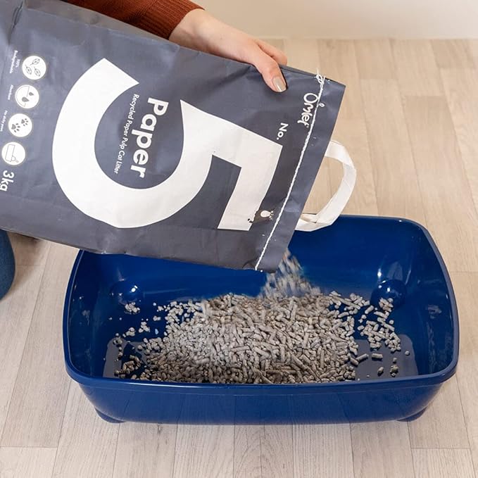 Omlet Premium Paper Cat Litter | Non-Clumping & Perfect for Kittens | Biodegradable and Lightweight Cat Litter Option | Excellent Odour Control and High Absorbency | No. 5 - Paper - 7 lbs. 11 oz.
