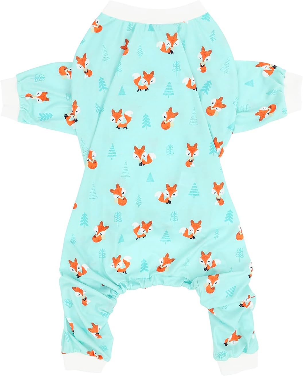 HDE Dog Pajamas One Piece Jammies Jumpsuit Pet Clothes Outfit Stretchy Lightweight Comfy Shirt Pjs for M-3XL Dogs Winter Foxes - 3XL