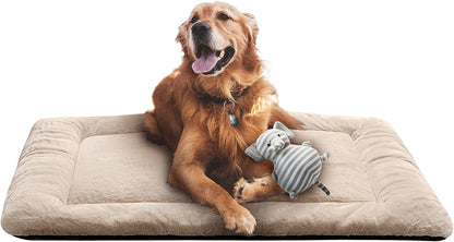 Dog Beds Crate Pad for Large Dogs Ultra Soft Dog Crate Bed Washable & Anti-Slip Kennel Pad for Dogs Cozy Sleeping Mat,Cream 42inch