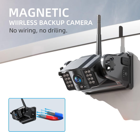 eRapta Wireless Backup Camera Magnetic: 5” Portable, 1-Min Install-Free Trailer Backup Camera with FHD1080P, Infrared Night Vision, 150° Wide-Angle View for Trailer/RV/Truck/Car/Tractor ACT501