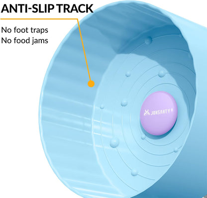 9.5" Silent Hamster Wheel, Non-Slip Track, Exercise, Release Stress, Relieve Anxiety, Adjustable Height Stand, for Syrian Dwarf Hamster, Gerbil, Mice, Other Small Medium Sized Pets, Blue