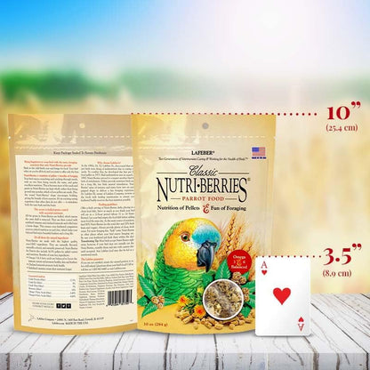 LAFEBER'S Classic Nutri-Berries Pet Bird Food, Made with Non-GMO and Human-Grade Ingredients, for Parrots (10 oz Pack of 2)