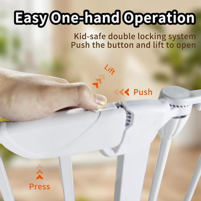 Extra Wide Baby Gate, 30" Tall 189" Wide Configurable Baby Gate Fireplace Safety Fence, Metal Pet Safety Playpen for Toddler/Pet/Dog Christmas Tree Fence (Whtie, 8-Panel)