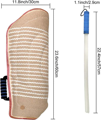 Dog Bite Training Set Professional Dog Bite Sleeve Arm with Whip Agitation Stick for Dogs Training Equipment Protection for Biting Playing Tugging Toy Interactive Pitbull German Shepherd Puppy K9