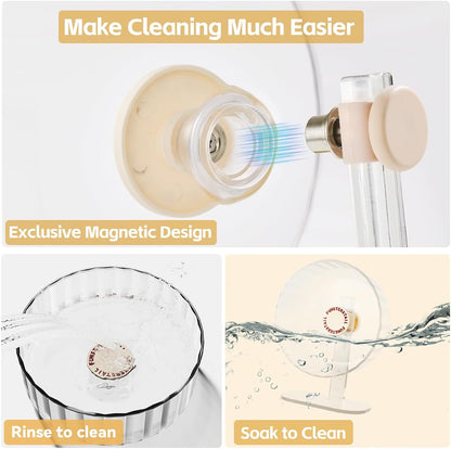 Super Silent Hamster Wheel 8.7 Inch, Magnetic Rat Wheel for Chinchilla, Gerbil, Guinea Pig, Cat, Mouse, Sugar Glider and Dwarf, Syrian Hamster Accessories (Cream White)