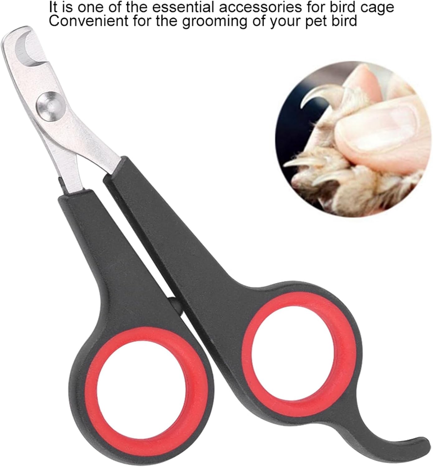 Cat Nail Trimmer, Pet Nail Clippers, Stainless Steel Bird Nail Clippers, Comfortable Cat Nail Cutter, Small Animal Nail Clippers 4.6x2.4In for Bird, Rabbit, Dog, Parrot