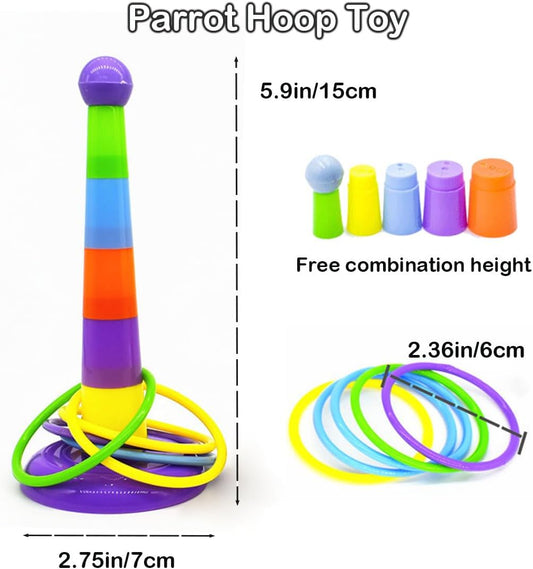 6pcs Interactive Puzzle Toy Set for Small Parrots - Training, Stress Relief, Include Coin Box, Bell Ball, Skateboard & Ferrule Toy for Bird Budgies, Cockatiels, Parakeet etc