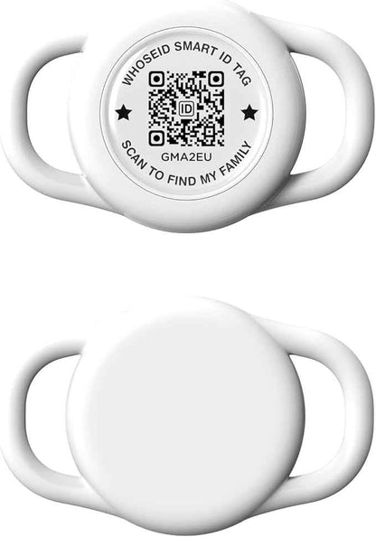 QR Code Airtag Holder, Scan QR Code Send Location Alert Email, Waterproof Full Body Protection Anti-Lost Air Tag Case, Airtag Accessories for Dog, Cats, Collar, Backpack (White, Small)