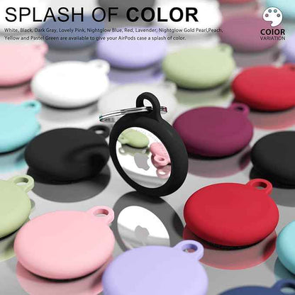 oakxco for Airtag Keychain Silicone, Airtag Holder with Key Ring, Air Tag Cover Cute Accessories for Kids, Luggage, Car Dog Collar, Car, Compatible with Apple Airtag Case Waterproof Tracker, Black
