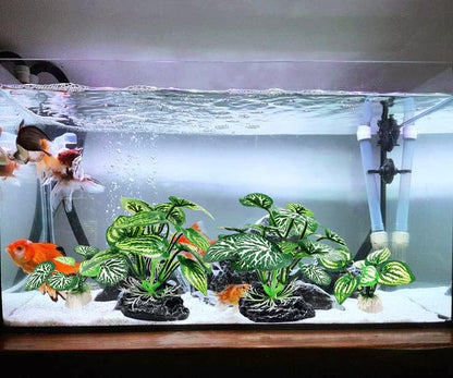 4PCS Aquarium Plants Betta Fish Tank Decorations Small Size Soft Faux Silk Aquarium for Hiding Fish Reptil
