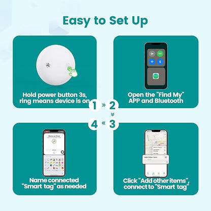 Smart Pet Tracker for Collar - Dog Trackers Location for Pet with Holder, No Monthly Fee, Real-Time Tracking, iOS Only, Emergency Contact, Long-Lasting, Anti-Lost Tracker for Cats, Bag Straps