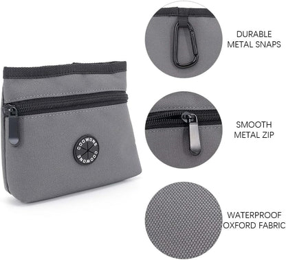 COOWONE Dog Treat Pouch with Pet Training Clicker, Detachable Dog Puppy Training Treat Bag, 900D Oxford Cloth Magnetic Closure Small Dog Poop Bag Holder for Travel or Outdoor Use
