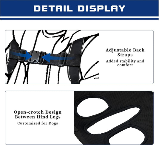 Dog Backpack Carrier - Spine-Friendly for Midium to Large Dogs (18-30 lbs), Horizontal Design Dog Carrier with Adjustable Back Straps,Legs-Out Comfort for Travel/Hiking/Cycling (Black, Size L)