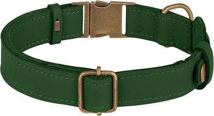 AirTag Dog Collar - Genuine Leather Dog Collar with Apple AirTag Holder and Metal Buckle - Smart GPS Tracking Pet Collars (Dark Green, XL, 20"-25" Neck Fit)