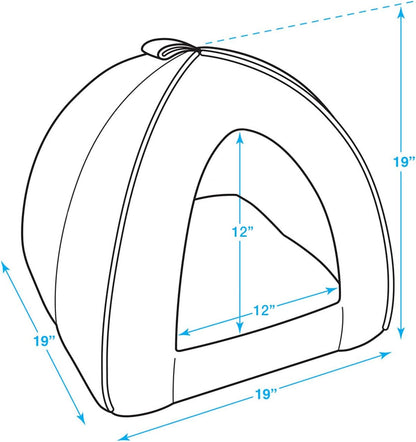 Pet Tent-Soft Bed for Dog and Cat by Best Pet Supplies - Brown Linen, 19" x 19" x H:19"
