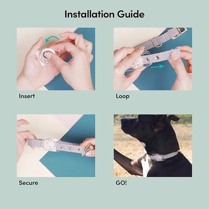 Rifle Paper Co. Airtag Dog Collar Holder - Waterproof Airtag Case - Unique Floral Design - Compatible with Cat/Dog Collars - Wild Flowers