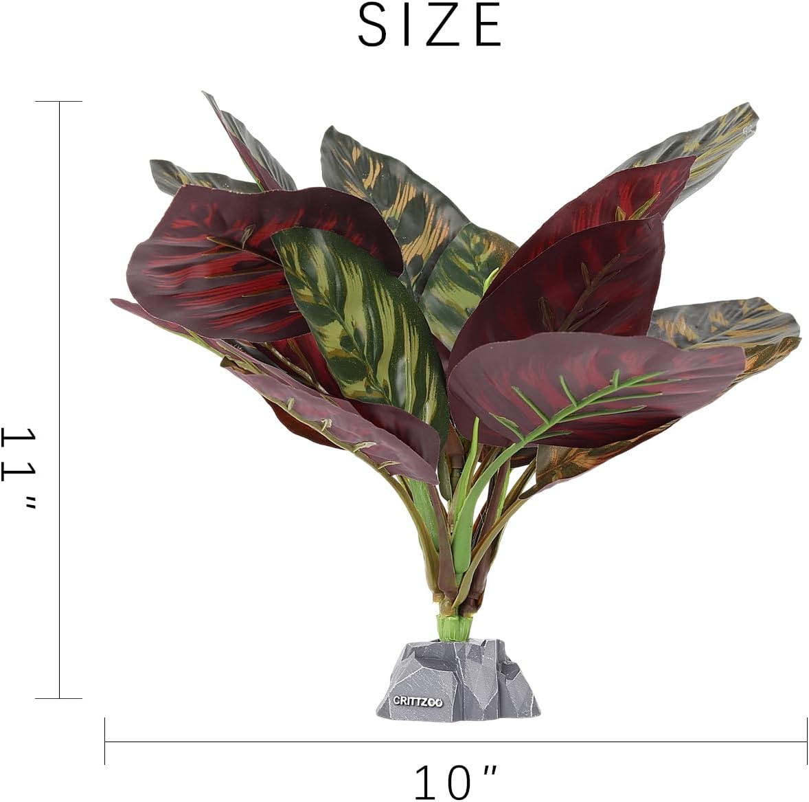 Reptile Terrarium Plants, Bearded Dragon Tank Decor Accessories for Ball Python Leopard Gecko Tree Frog Tarantula Lizard Corn Snake Tortoise Chameleon Crested Gecko - Fake Goeppertia Purple