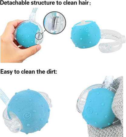 Interactive Cat Toys Ball for Indoor Cats, Automatic Agile Rolling Cat Ball with Elastic Mesh Tail, Bird Chirping & Motion Activated, 2 Tail Accessories, Kitten Toy for Bored (Blue)