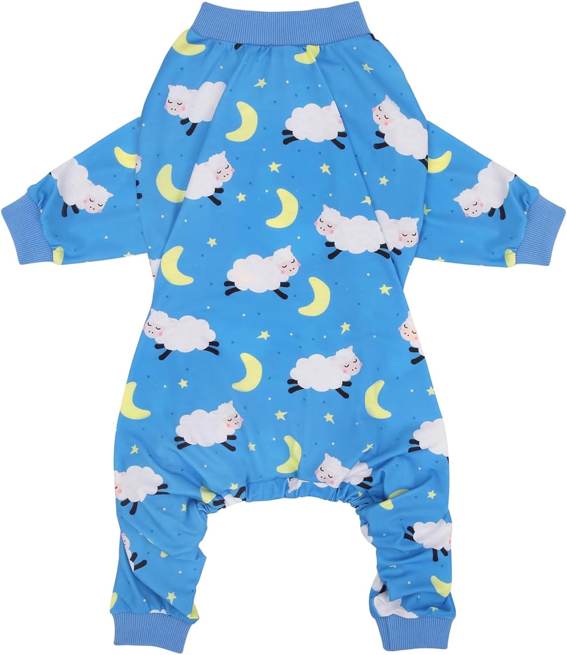 HDE Dog Pajamas One Piece Jammies Jumpsuit Pet Clothes Outfit Stretchy Lightweight Comfy Shirt Pjs for M-3XL Dogs Counting Sheep - 2XL