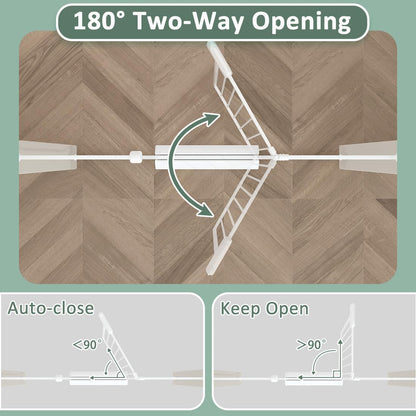 TSAYAWA Walk Through Baby Gate with Door,67-71.5 Inch Wide Presure Mounted No Drill Metal Auto Close Child Gate for Stair Doorway - Indoor Outdoor Safty Gate for Toddler Dog Doggie, White