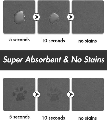 Absorbent Dog Food Mat-Dog Mat for Food and Water Bowl, Quick Dry Pet Food Mat, No Stains Dog Feeding mat, Dog Accessories Pet Supplies Mat-Dog Water Bowl Mat for Messy Drinkers