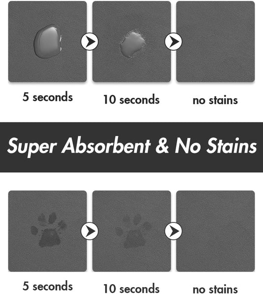 Absorbent Dog Mat for Food & Water Bowl - Quick Dry Pet Feeding Mat, No Stains, Ideal for Messy Drinkers