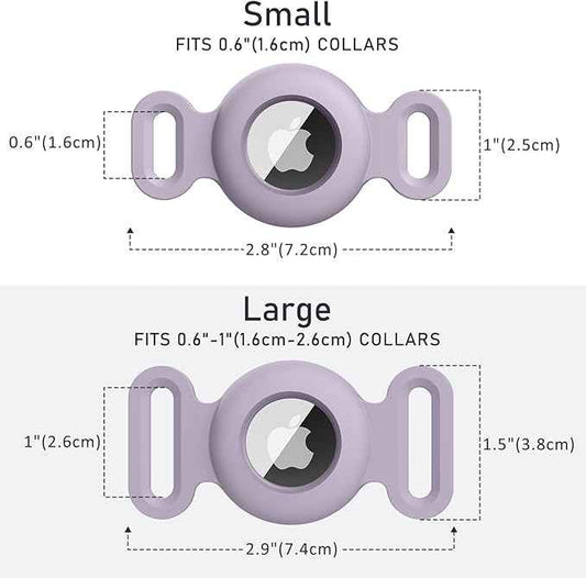 2 Pack Case for Airtag Dog Cat Collar Holder, Soft Silicone Anti-Lost Waterproof Protective Case Compatible with Apple Airtag, for Pet Dog Cat Collars Holder