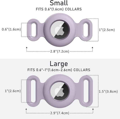 2 Pack Case for Airtag Dog Cat Collar Holder, Soft Silicone Anti-Lost Waterproof Protective Case Compatible with Apple Airtag, for Pet Dog Cat Collars Holder