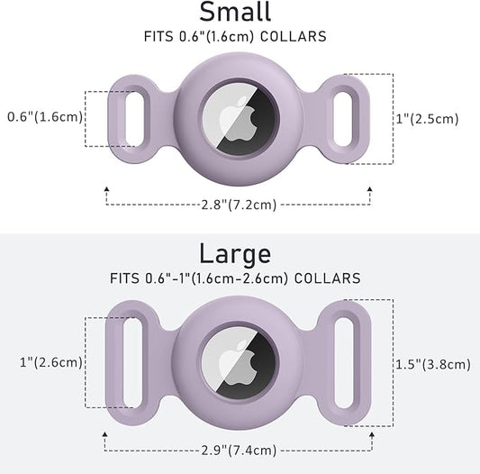 2 Pack Case for Airtag Dog Cat Collar Holder, Soft Silicone Anti-Lost Waterproof Protective Case Compatible with Apple Airtag, for Pet Dog Cat Collars Holder