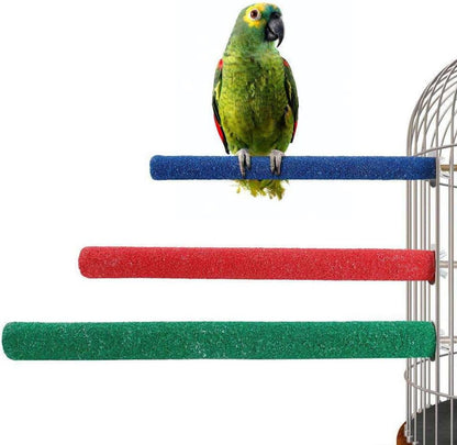 10 Pcs Parrot Perch Stand Bird Perch Stand Toy Colorful Paw Grinding Stick Cage Wooden Parakeet Perch Accessories for Cockatiels