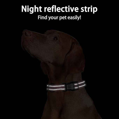 Airtag Dog Collar with QR Code, Reflective Dog Collar with Airtag Holder, Soft Padded & Safety Locking Buckle Adjustable Dog Collar for Large Dogs