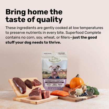 BADLANDS RANCH by Katherine Heigl- Superfood Complete, Air-Dried Adult Dog Food - High Protein, Zero Fillers, Superfood Nutrition (64 Ounce (Pack of 4), Lamb & Venison)
