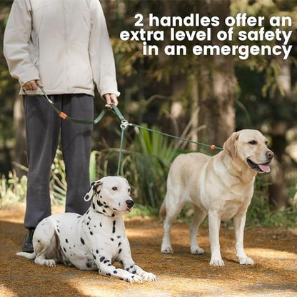 Howgo Double Slip Leash Slip Lead | Dual Dog Lead for 2 Dogs,360° Swivel No Tangle | Dog Training Nylon Leash and Collar | Double Clip Coupler and Splitter | Lightweight Aluminum (Multicolor, 3FT)