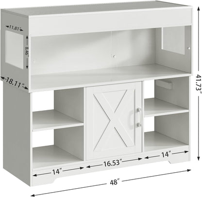60 Gallon Reptile Tank with Stand, Terrarium Tank with Storage Cabinet, for Lizards, Skinks, Snakes, Sliding Acrylic Doors, Mesh Top, Built-in Power Outlet White PX02RTW