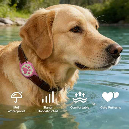 Waterproof Airtag Holder for Dog Collar,Stretchy Silicone|Full Body Covered|AirTag Holder Glow in the Dark (Rose Red-Luminous)