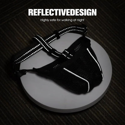 Dog Muzzle, Mesh Soft Muzzle for Small Medium Large Sized Dogs, Breathable Adjustable Puppy Muzzles for Scavenging Biting Licking and Chewing, Allows Panting and Drinking (Reflective Mesh, L)