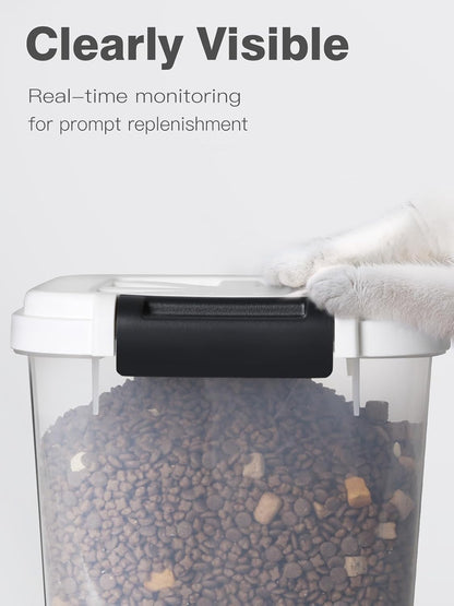 Airtight Rice Storage Container 50 lbs, Attachable Wheels, for Dog Cat Bird and other Pet Food Storage Bin, Keep Fresh, Easy Mobility, BPA Free, White